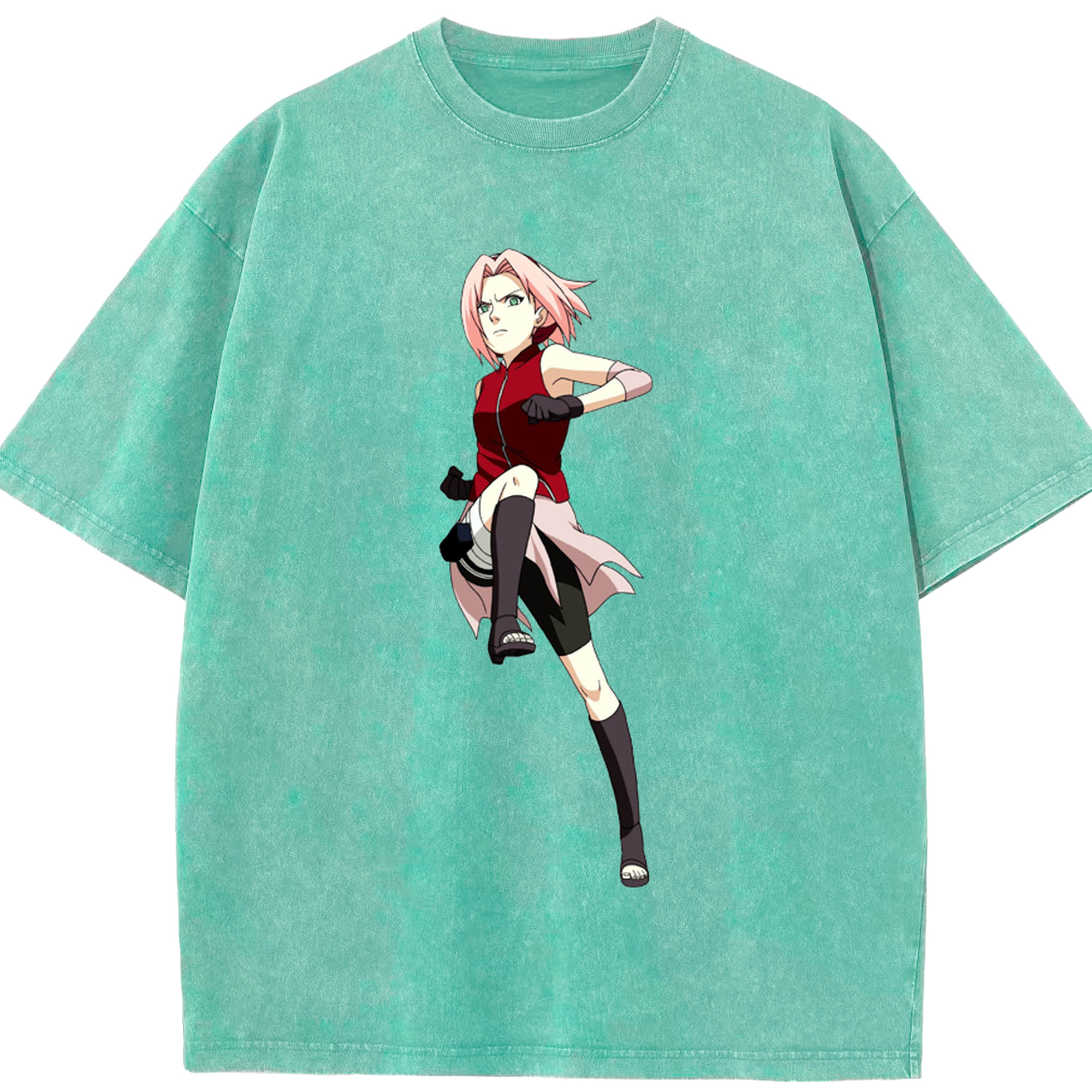 （画像用） NARUTO -ナルト- 春野サクラ Haruno Sakura 綿100% ヴィンテージ風 半袖Tシャツ（フロントプリント）